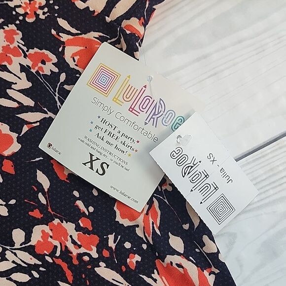 LulaRoe Julia sheath dress abstract floral - black & Red Women's Size XS - Picture 8 of 11